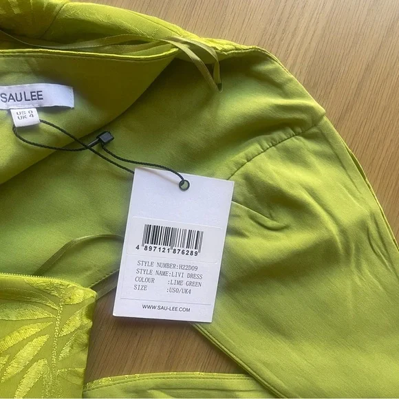 NWT Livi Satin Jacquard Mini Dress size 0 in Green